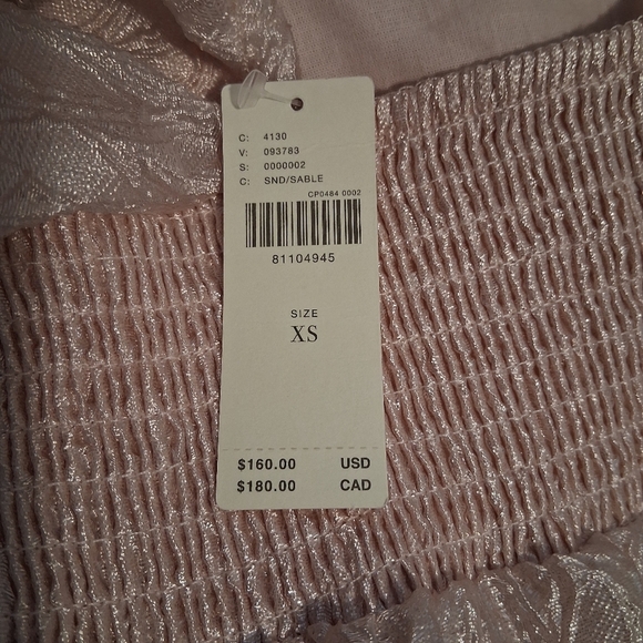 Anthropologie Puff Sleeve Soft Pink Dress Size XS NWT - Picture 8 of 9